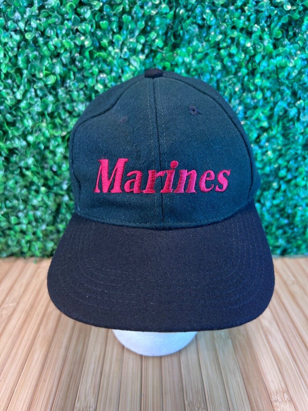Mens Vintage Marines Hidden Pocket Snapback Hat Cap Wool Hat Dark Green Gift
